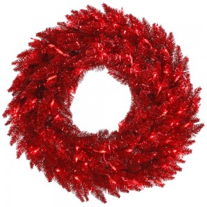 Red Tinsel Wreath