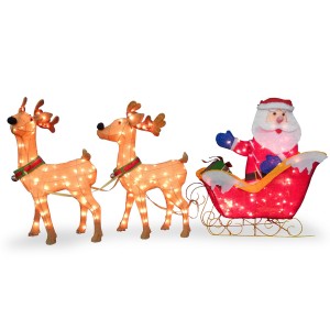Santa Sleigh with 2 Deer