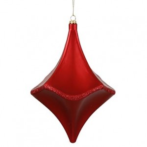 Red Matte Glitter Cut Christmas Ornament