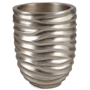 10-Inch Tall Brushed Silver Planter