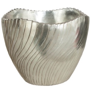 Brushed Silver Fiberglass Bowl