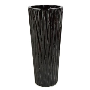 Gloss Black Fiberglass Planter 25''