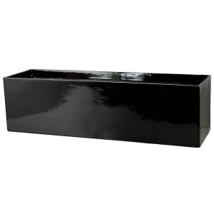 Gloss Black Fiberglass Rectangle Planter