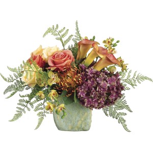 Hydrangea, Protea, Phalaenopsis, Rose & Calla Arrangement