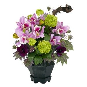 Mixed Cattleya and Hydrangea Arrangement