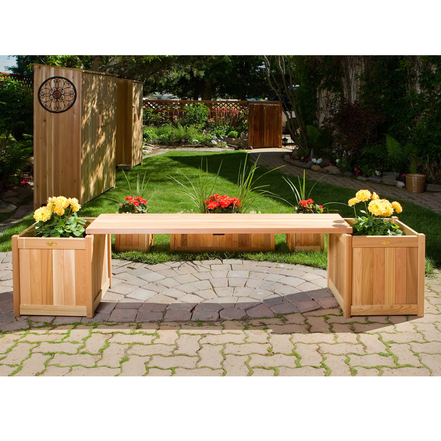 Cedar Planter with Bench