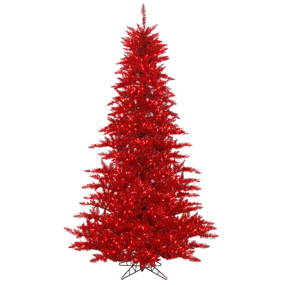 Red Tinsel Christmas Tree