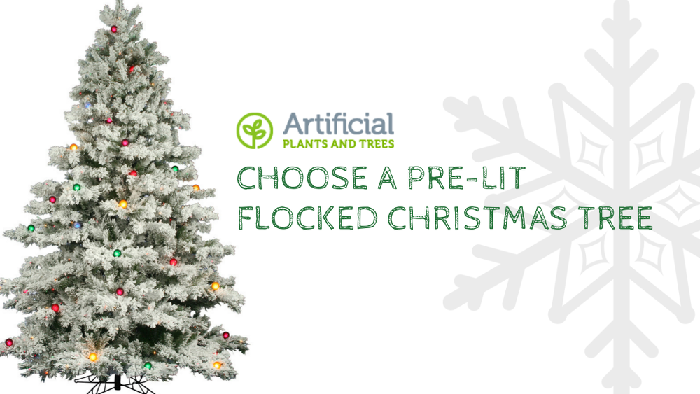 pre-lit flocked christmas trees