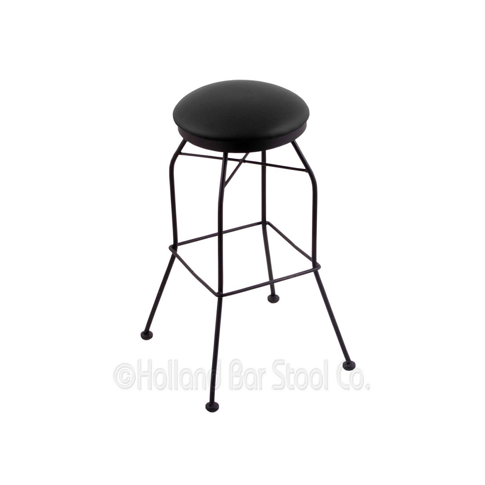 inch Black Steel Swivel Bar Stool W/Cushion Seat