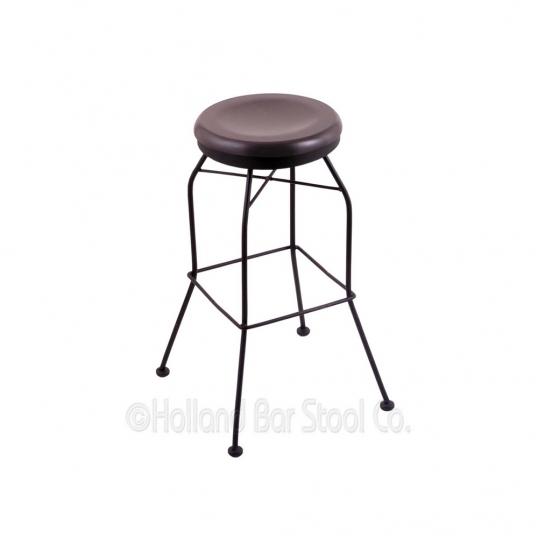 30 inch Black Steel Swivel Bar Stool With Wood Seat
