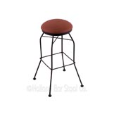 25 inch Black Steel Swivel Counter Stool W/Wood Seat