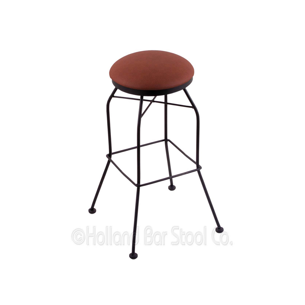 inch Black Steel Swivel Bar Stool With Wood Seat