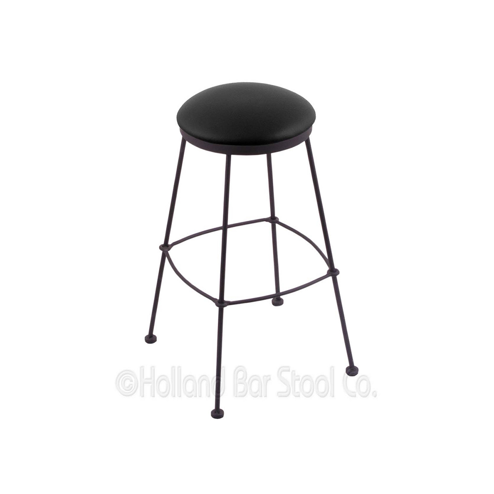 inch Black Steel Swivel Bar Stools W/Cushion Seat
