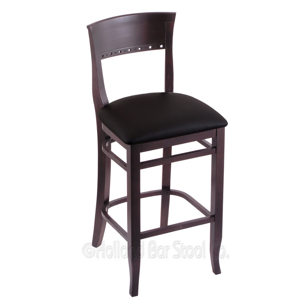 3160 Stationary Wood Frame Bar Stool With Cushion