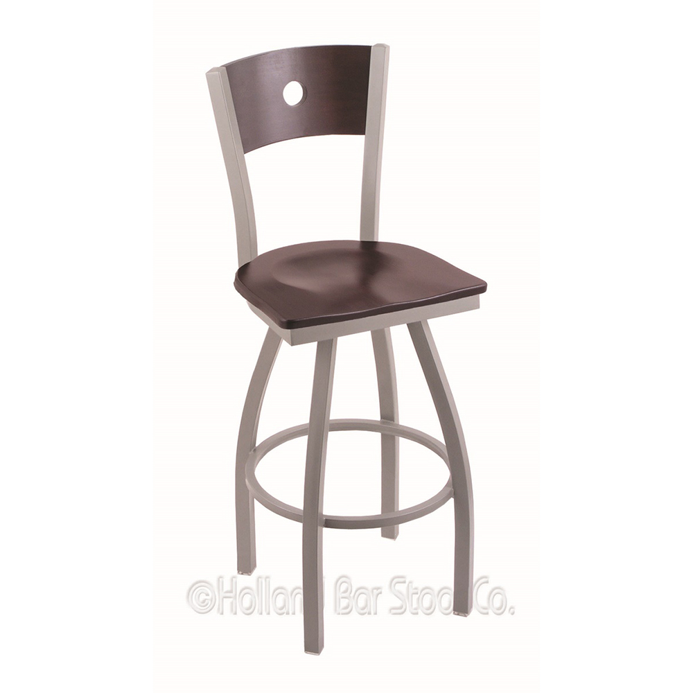 inch 830 Voltaire Swivel Bar Stool With Wood Seat
