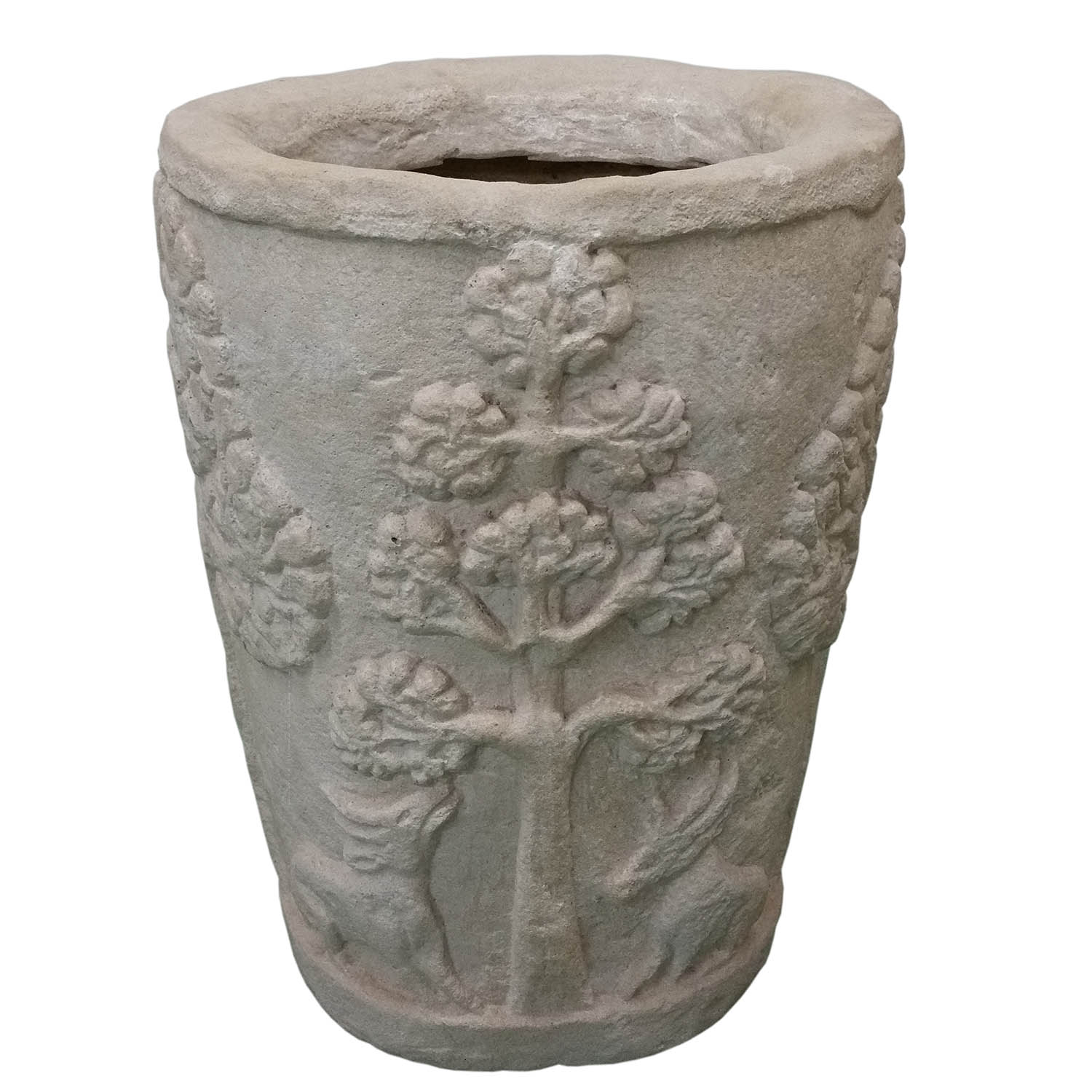 Amazon Round Cast Limestone Planter