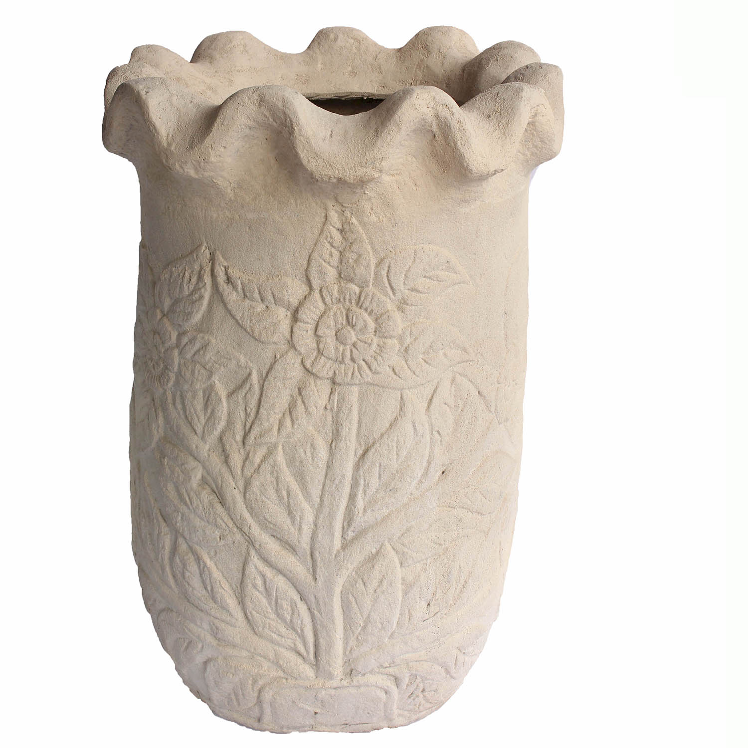 Cadiz Round Cast Limestone Planter