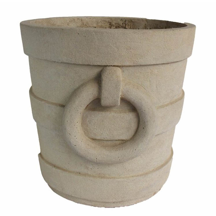 Aztec Round Large Cast Limestone Planter