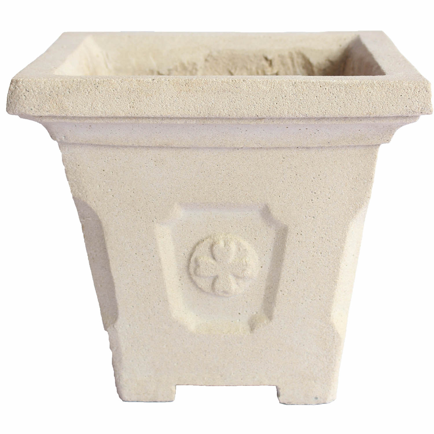 Amalfi Square Cast Limestone Planter