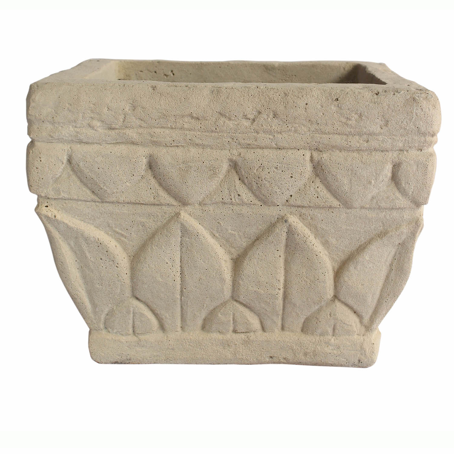 Verona Square Cast Limestone Planter