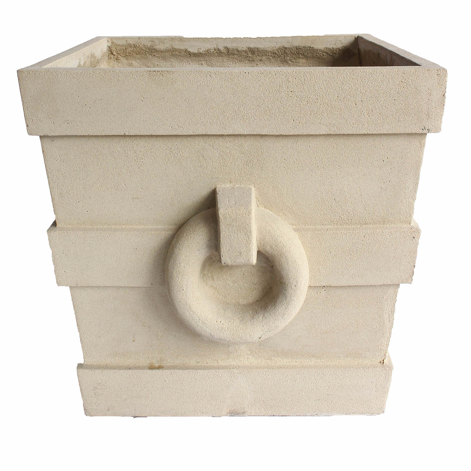 Aztec Square Cast Limestone Planter