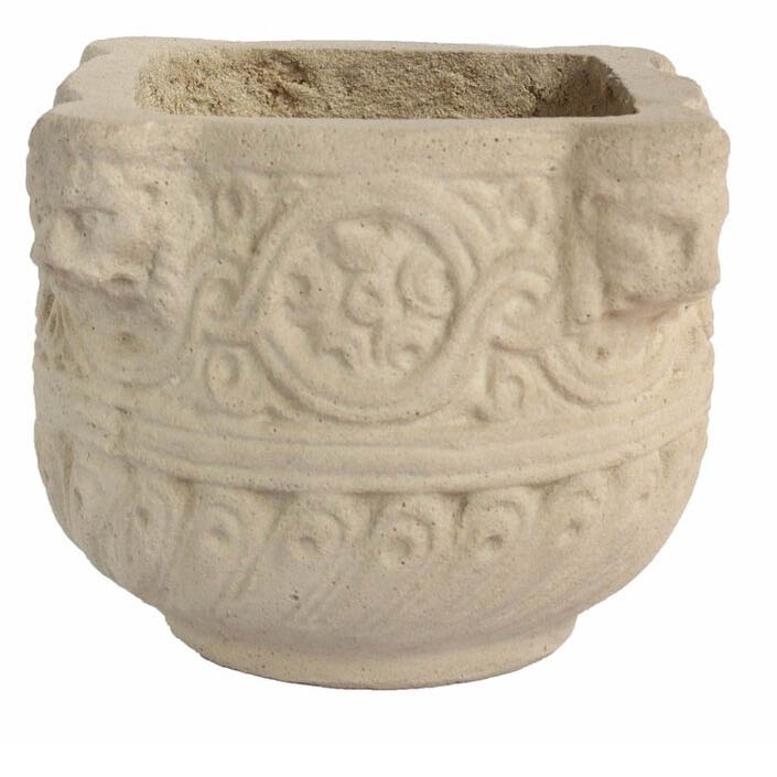 Alcazar Square Cast Limestone Planter