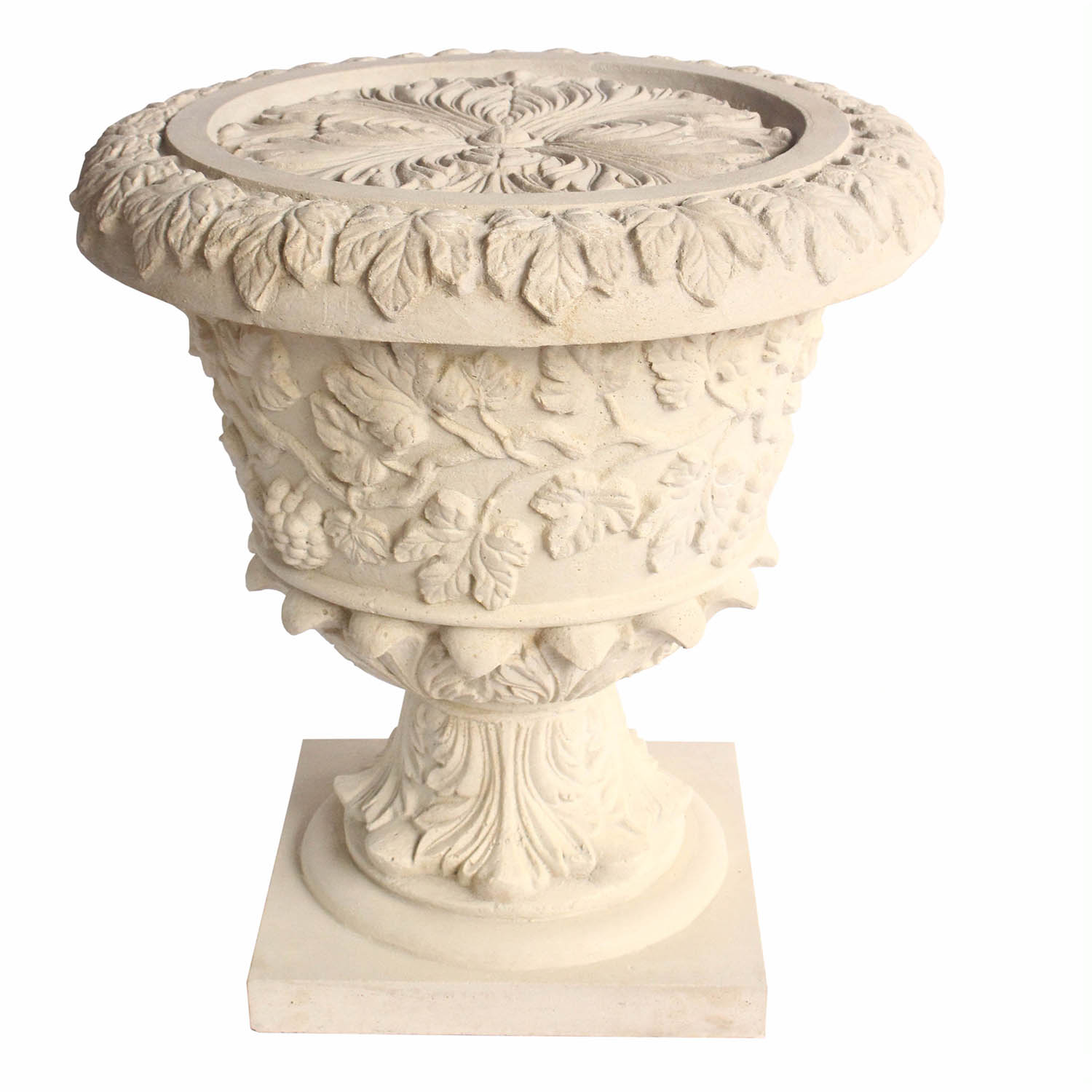 French Cast Limestone Dining Glass Top Table