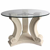 Regency Cast Limestone Entry Hallway Glass Top Table