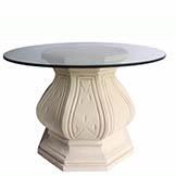 Louis XIV Cast Limestone Octagonal Glass Top Table
