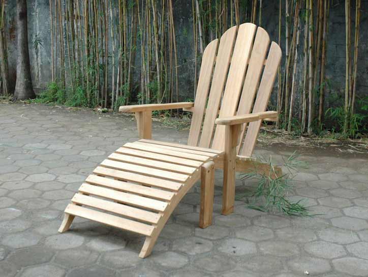 Teak Adirondack Chair With Ottoman