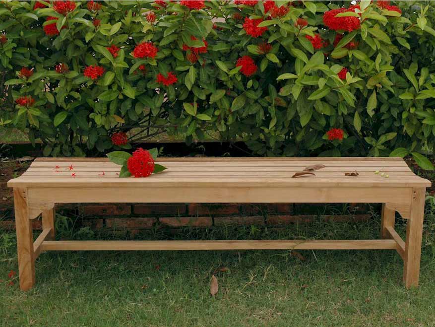 Teak Hampton 3-Seater Backless Bench