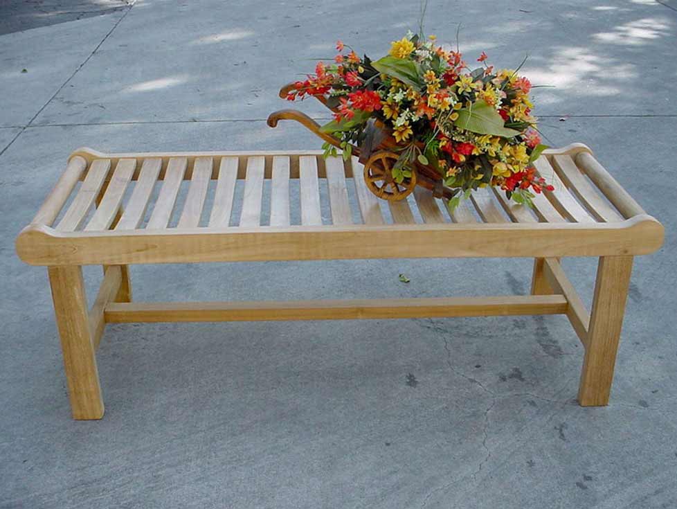 Teak Cambridge 2-seater Backless Bench