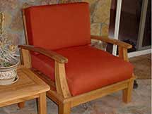 Teak Brianna Deep Seating Arm Chair and Cushion