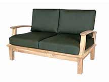 Teak Brianna Deep Seating Love Seat and Cushion