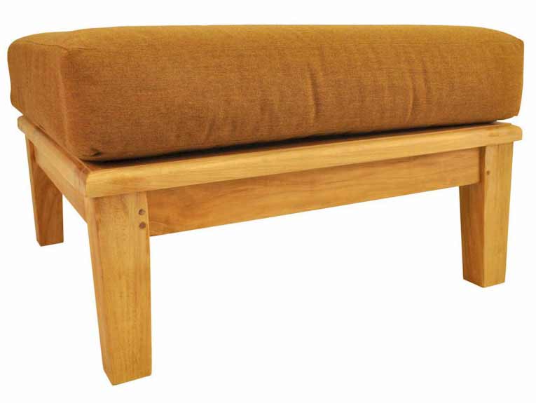 Teak Brianna Ottoman and Cushion
