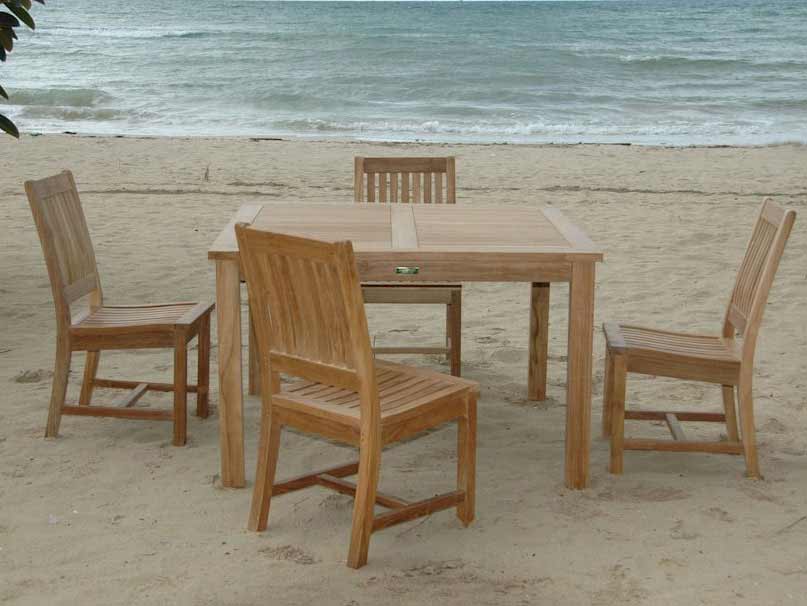 Teak Square Dining Set With 4 Rialto Chairs