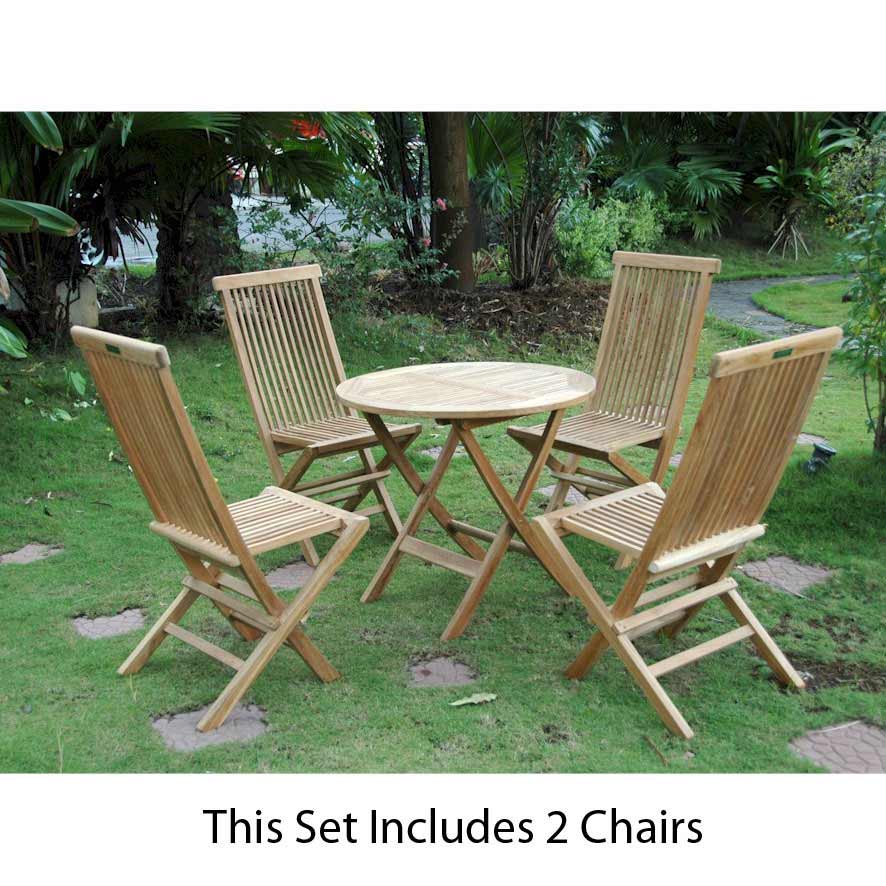 Teak Windsor Classic 31 Inch Folding Picnic Set