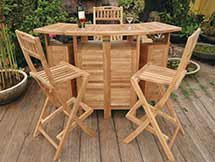 Teak AltaVista Bar Set with 4 Chairs