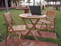 Teak Windsor 31 inch Folding Picnic Set with 4 Chairs