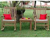 Teak Palm Beach Rocking Arm Chair Conversation Set