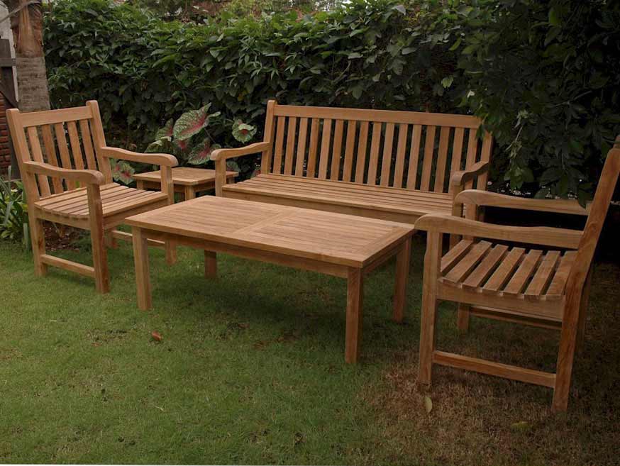 Teak Seating Set with Side Table
