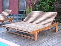 Teak Bel-Air Double Sun Lounger (Set of 2)