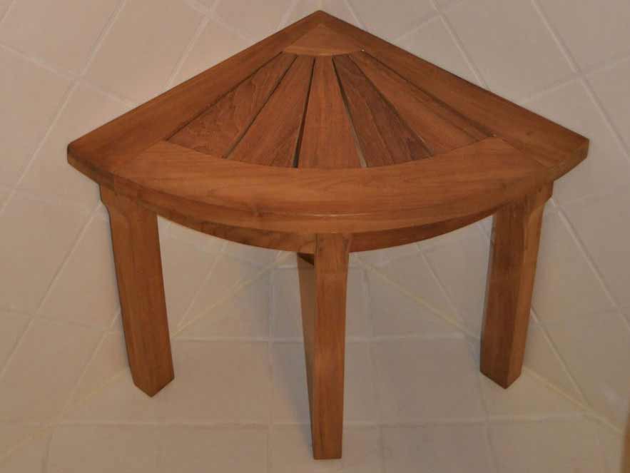 Teak Shower Corner Stool