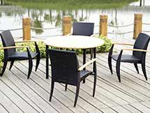 Rattan Outdoor Patio Venetian Dining Table Set