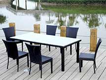Rattan Outdoor Patio Sheraton Dining Table Set