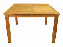 Teak 47 inch Windsor Square Table with Small Slats