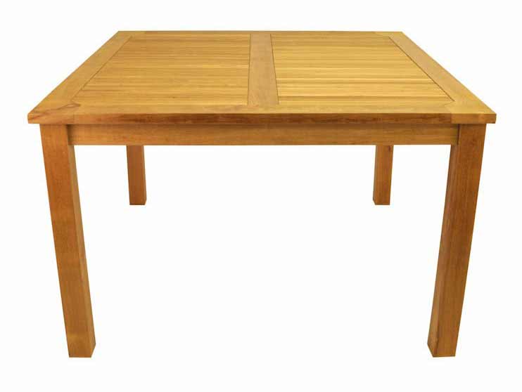 Teak 47 inch Windsor Square Table with Small Slats