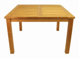 Teak 47 inch Windsor Square Table with Small Slats