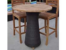 Teak 59 inch Square Bar Table