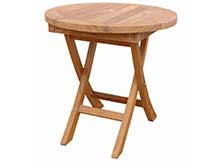 Teak 20 inch Bahama Round Mini Side Folding Table